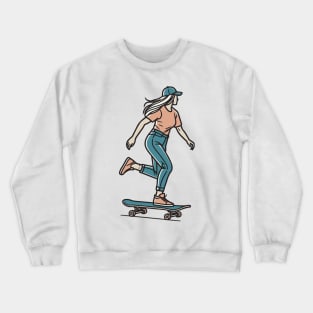 Skater Girl Crewneck Sweatshirt